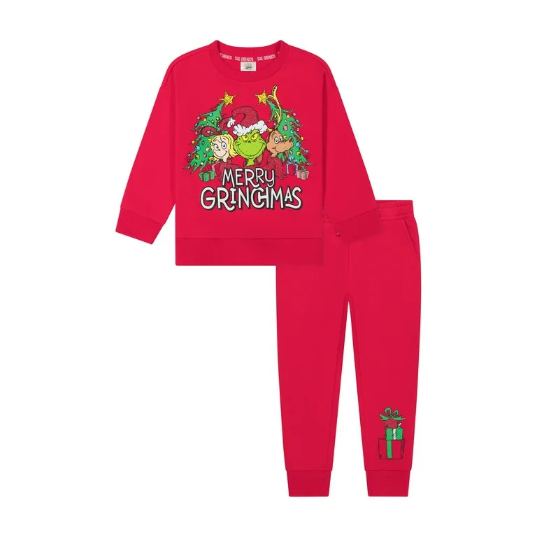 Dr. Seuss The Grinch Toddler Printed Sweatshirt and Jogger Set, Sizes 2T-5T | Walmart (US)