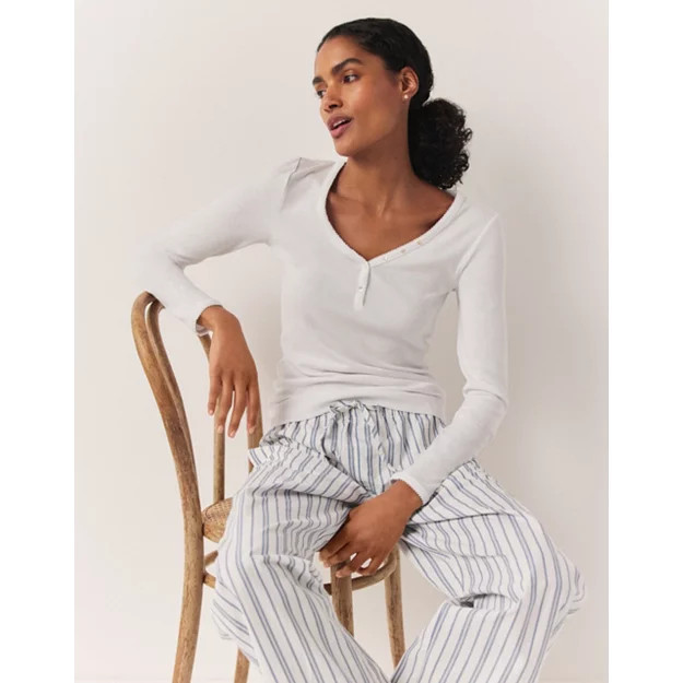 Button Detail Rib Henley | The White Company (UK)