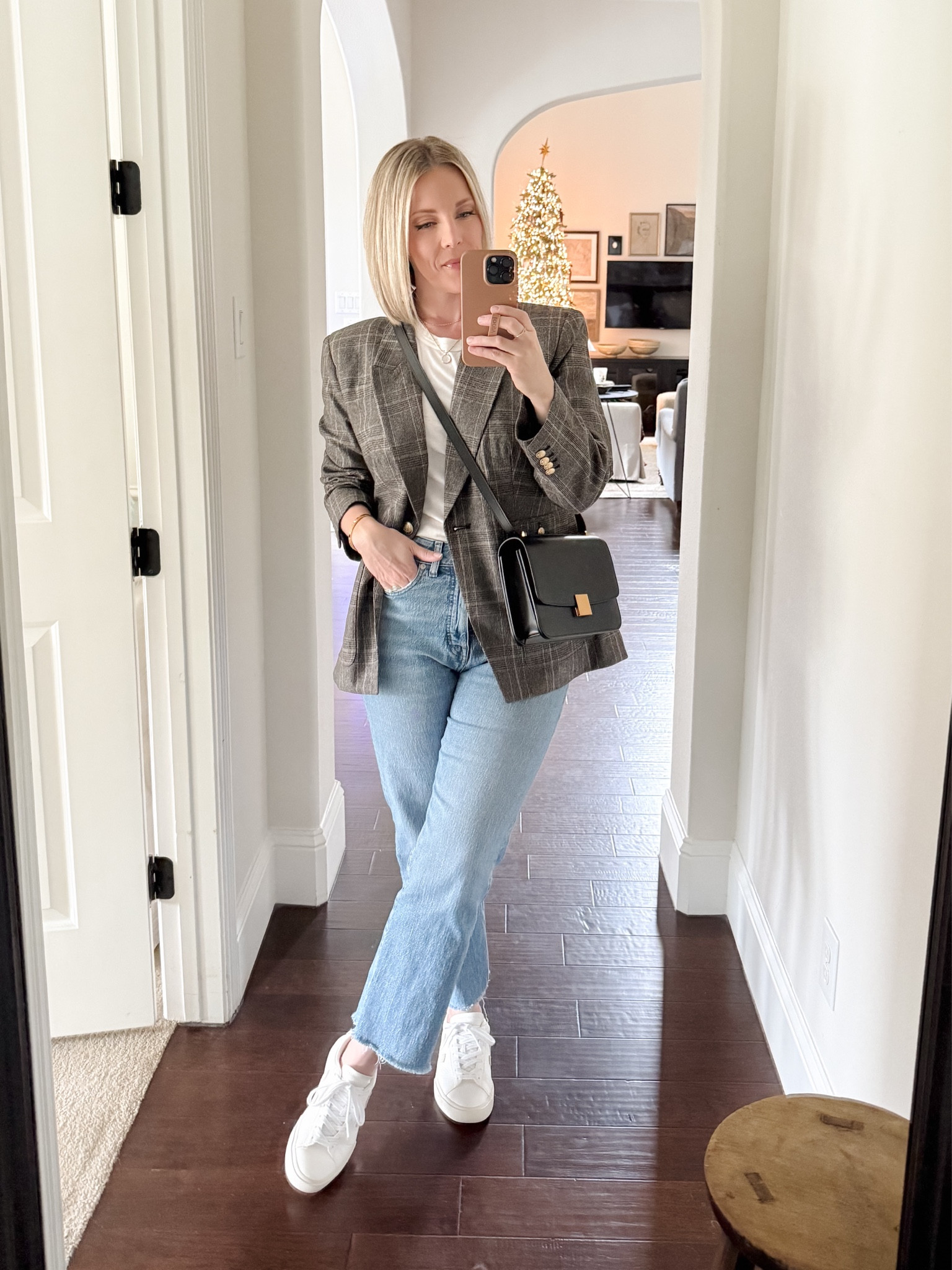 I’m so happy with this plaid blazer, it’s such a classic staple.  This bag is such gorgeous quality without the high-end price tag.

Jeans were cut shorter and left raw.



#LTKOver40 #LTKMidsize