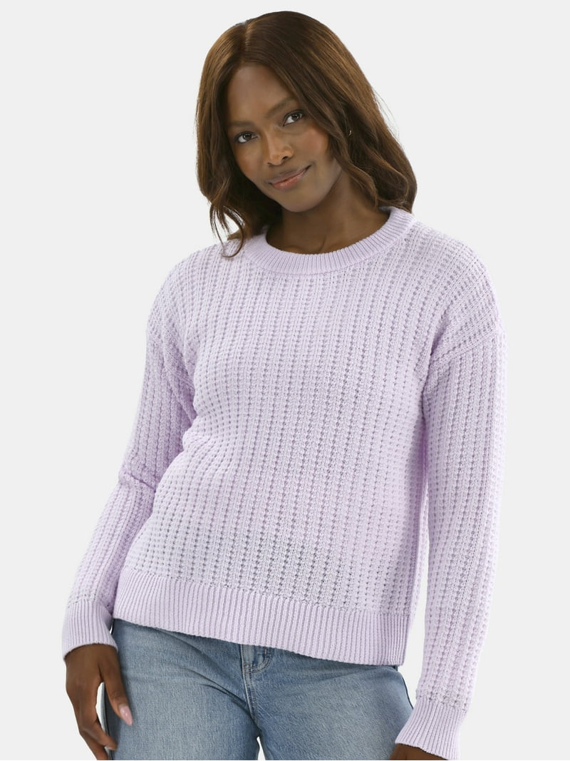Time and Tru Women's and Women’s Plus Textured Stitch Sweater, Midweight, Sizes XS-4X | Walmart (US)