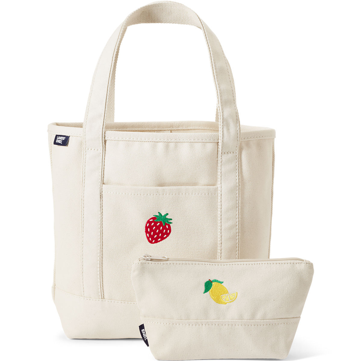 Canvas Strawberry Lemonade Tote and Pouch | Lands' End (US)