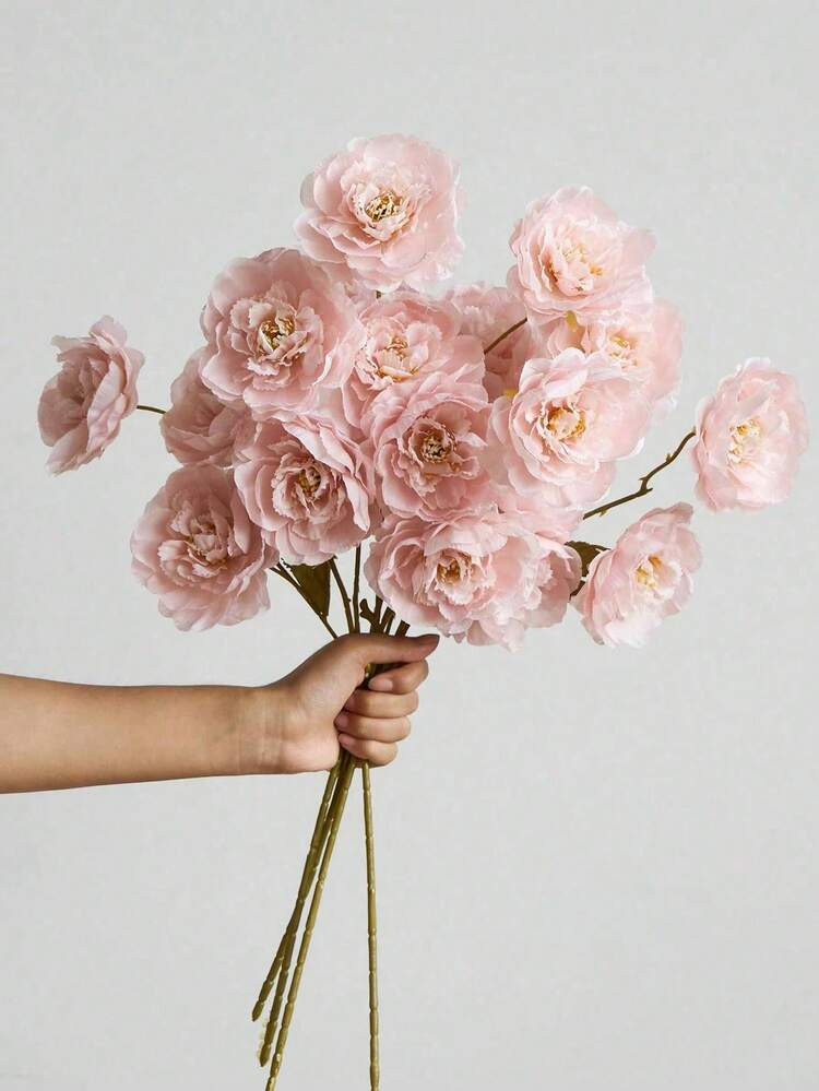 1/3/6pcs 1.74ft Artificial Silk Peony Flowers With Long Stems, For Wedding Party Ceremony Decor, ... | SHEIN