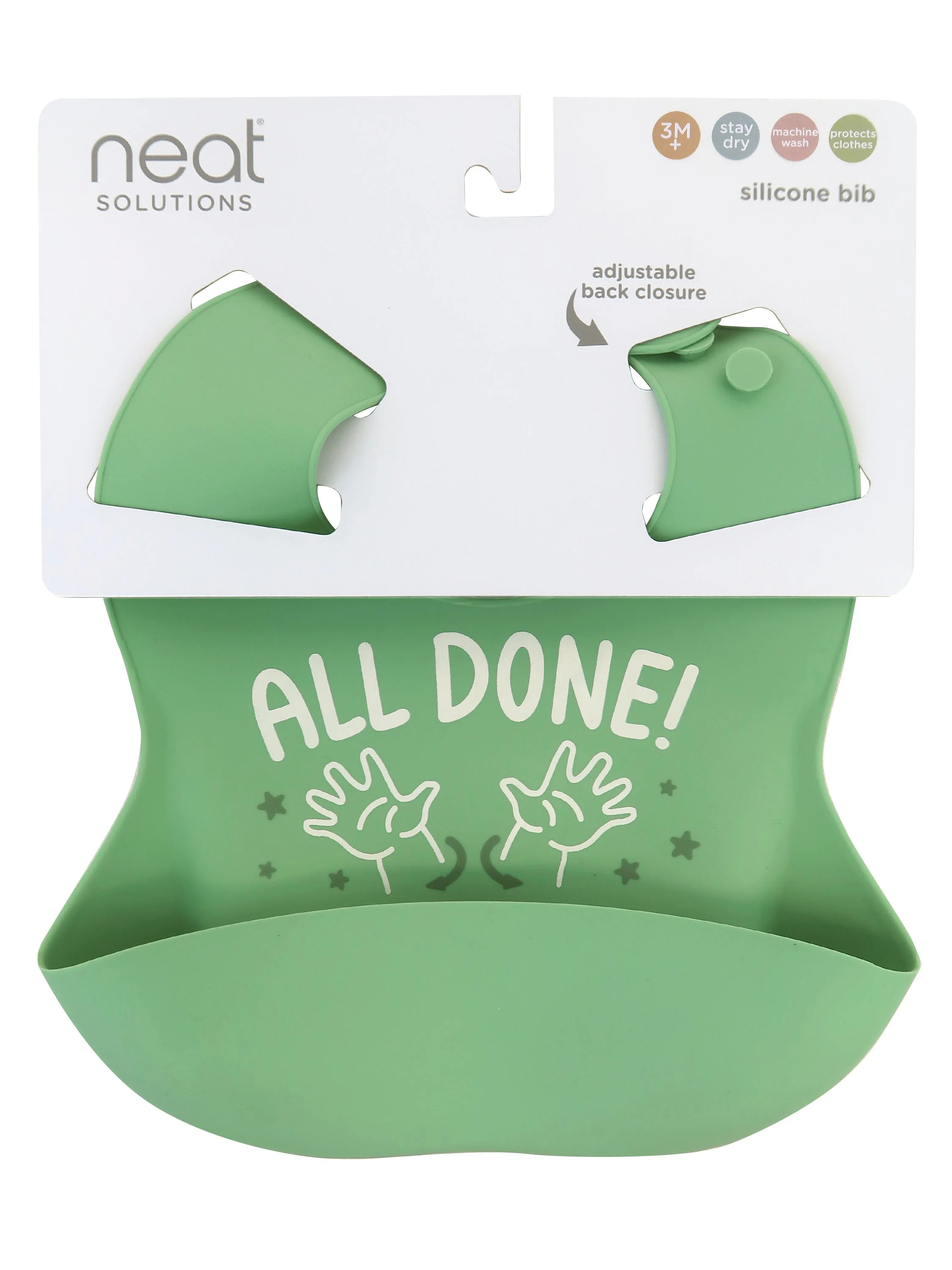 Neat Solutions Silicone "All Done" Saying Infant Unisex Scoop Bib | Walmart (US)