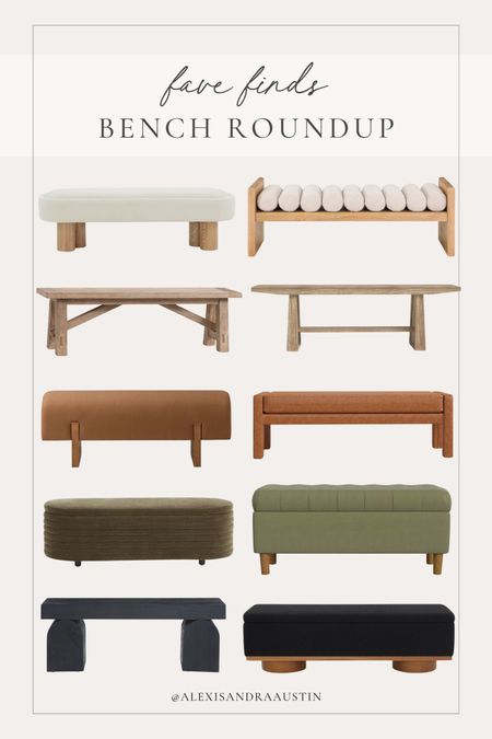 My favorite bedroom bench finds! The perfect statement pieces to add at the end of the bed

Home finds, upholstered bench, furniture favorites, wooden furniture, storage bench, neutral finds, spring refresh, bedroom refresh, Wayfair, Target style, Perigold, Joss and Main, aesthetic finds, bedroom bench, shop the look!

#LTKSeasonal #LTKstyletip #LTKhome