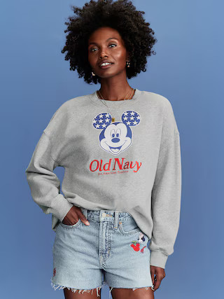 Old Navy x Disney© Mickey Mouse Oversized Flag Logo Graphic Sweatshirt | Old Navy (US)