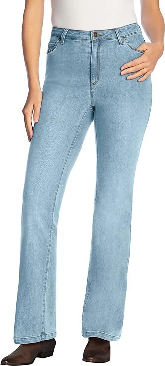 Woman Within Women's Plus Size Comfort Curve Bootcut Jean | Amazon (US)