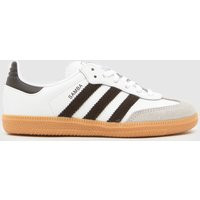 adidas White & Brown Samba OG Junior Trainers, Size: 2 (EU 34) | Schuh