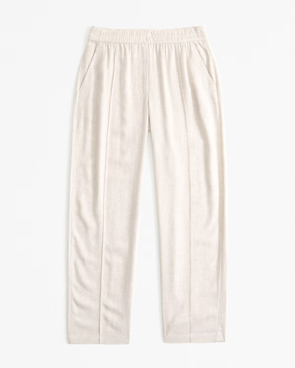Women's Straight Linen-Blend Pull-On Pant | Women's Bottoms | Abercrombie.com | Abercrombie & Fitch (US)