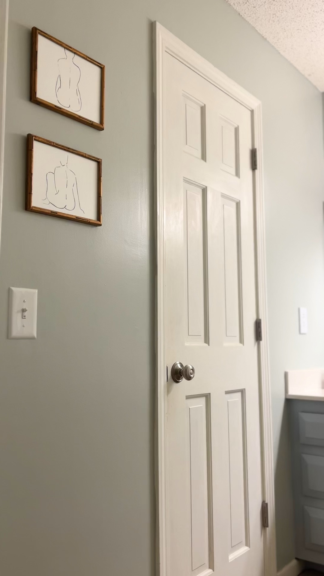 80s vanity bathroom refresh. I used thrifted gold bamboo frames and made my own watercolor figures. 

#LTKhome