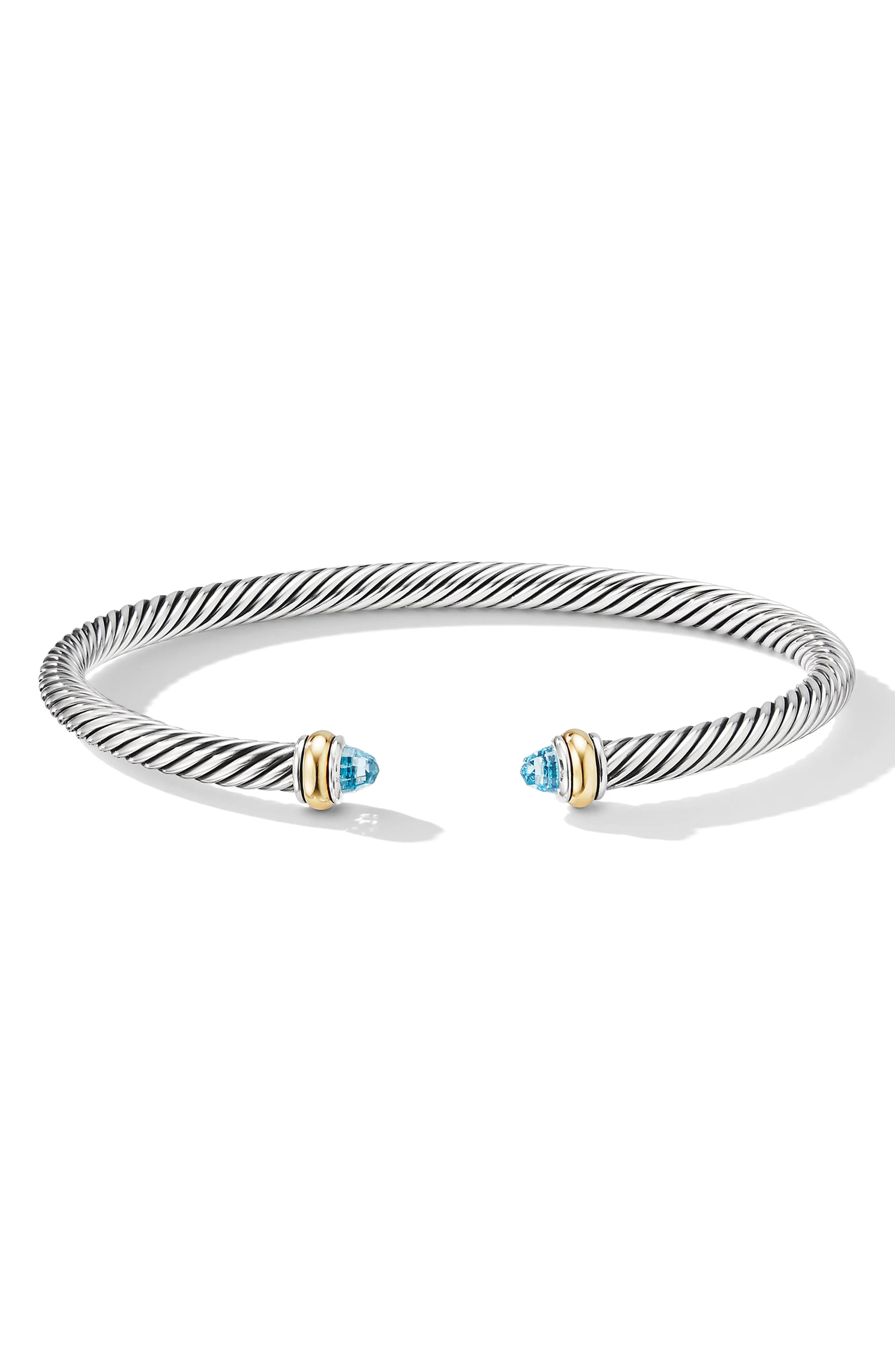 David Yurman 4mm Cable Classic Bracelet with 18K Gold & Semiprecious Stones | Nordstrom | Nordstrom