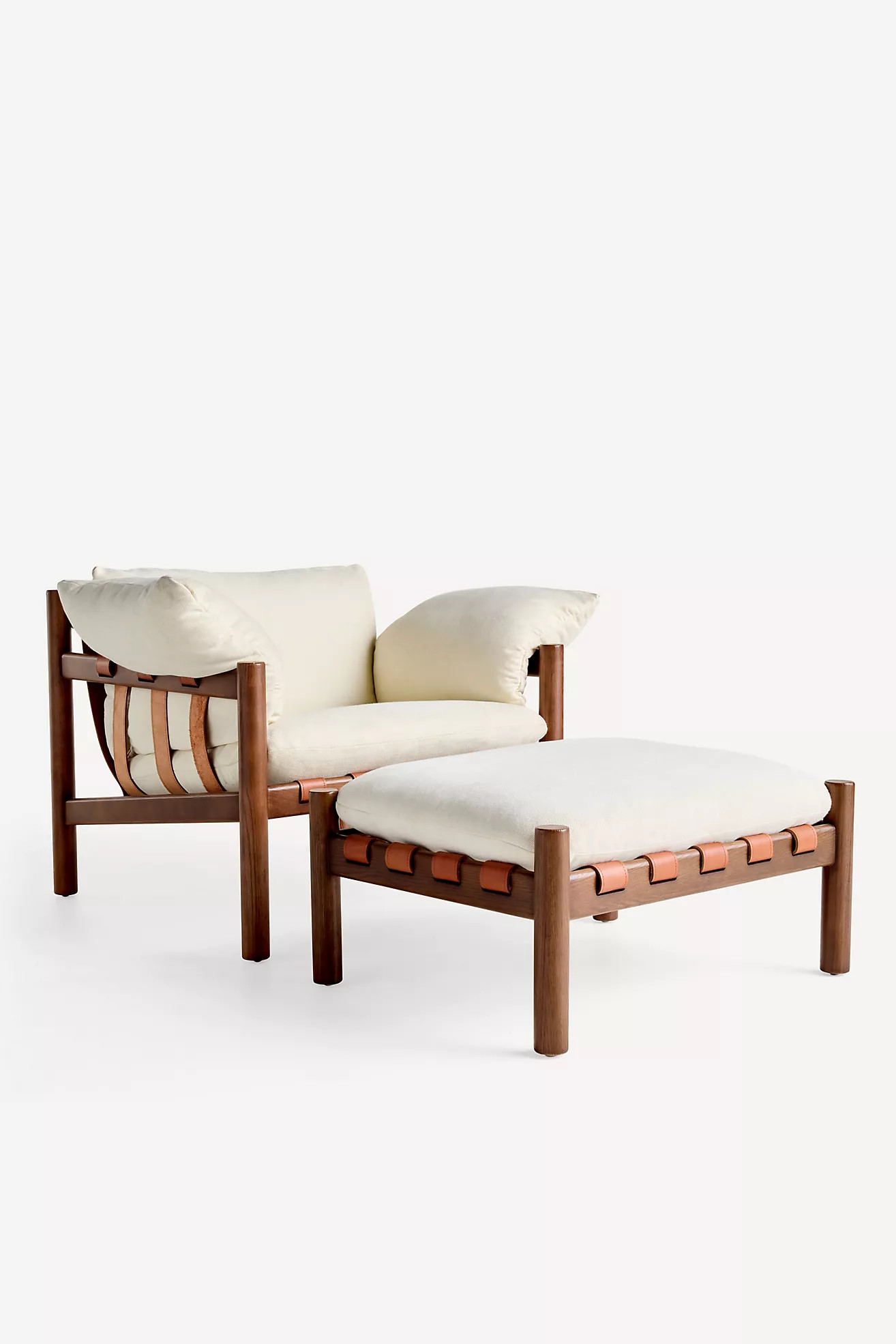 Inez Performance Weave Ottoman | Anthropologie (US)