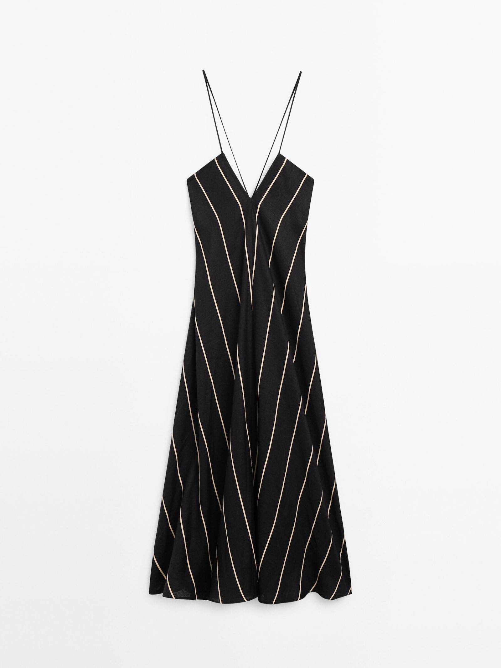 100% linen striped dress | Massimo Dutti UK