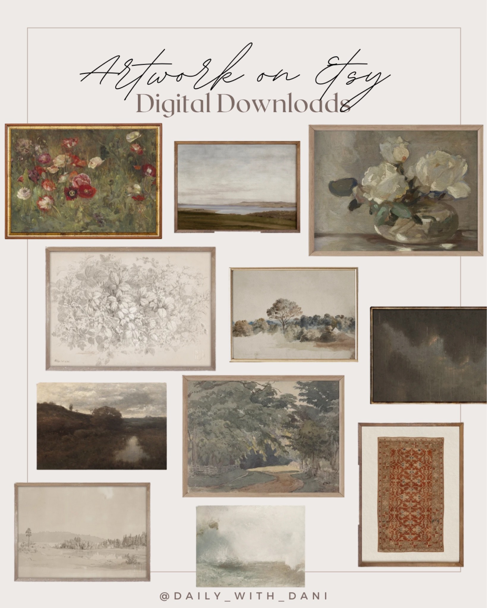 Digital downloads from @etsy. The best way to add affordable art to your home! 
Vintage art budget finds home decor landscape artwork stilllife art. Floral pictures 

#LTKhome #LTKunder50 #LTKsalealert