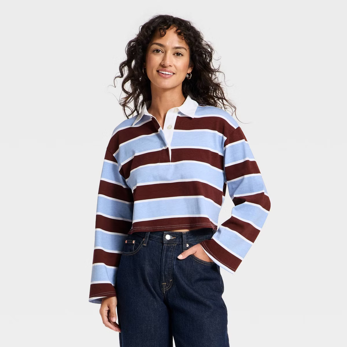 Women's Long Sleeve Button-Down Polo T-Shirt - Universal Thread™ | Target