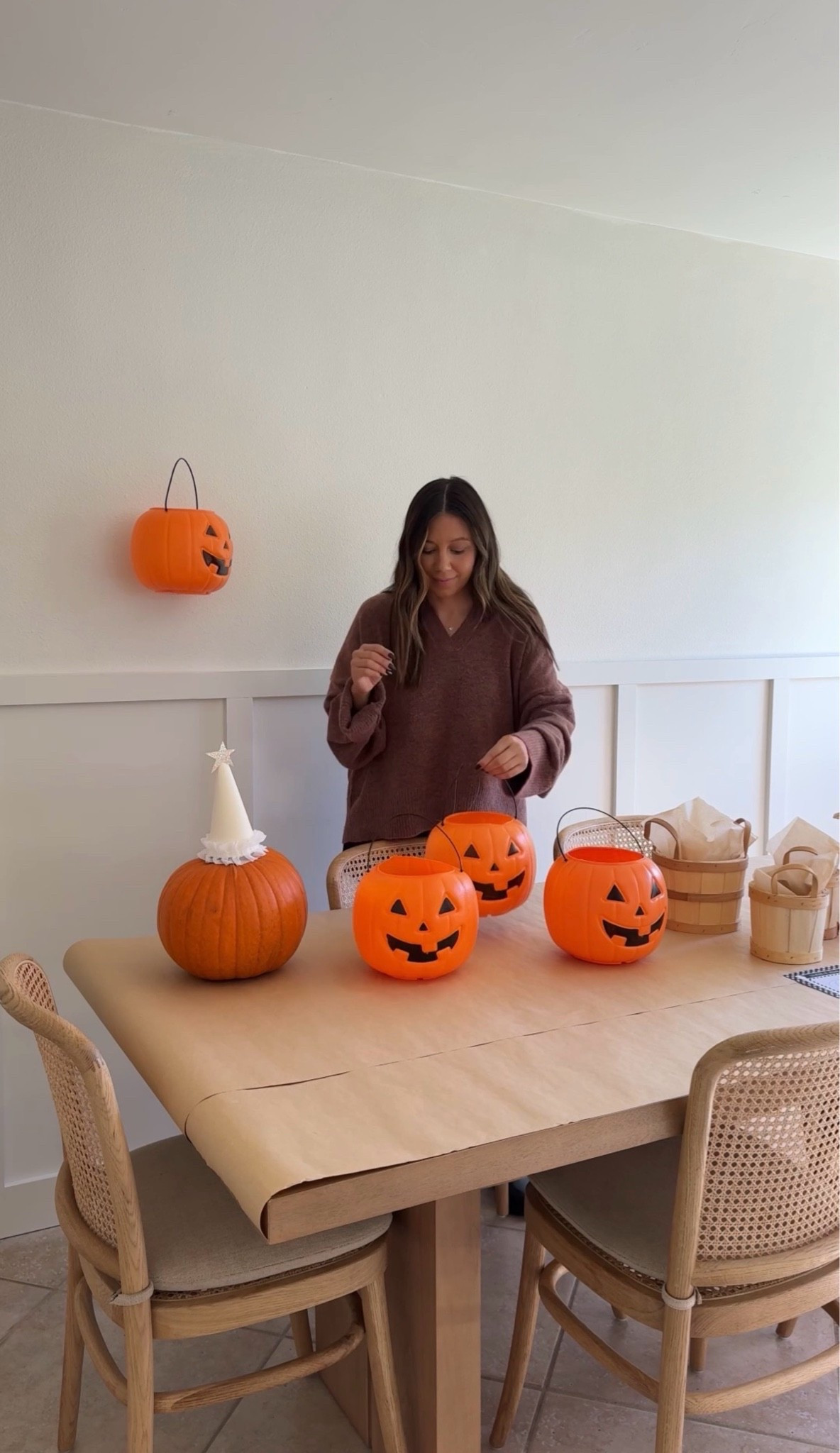 Hanging pumpkin pails for Halloween decor.

#LTKmomlife #LTKSeasonal