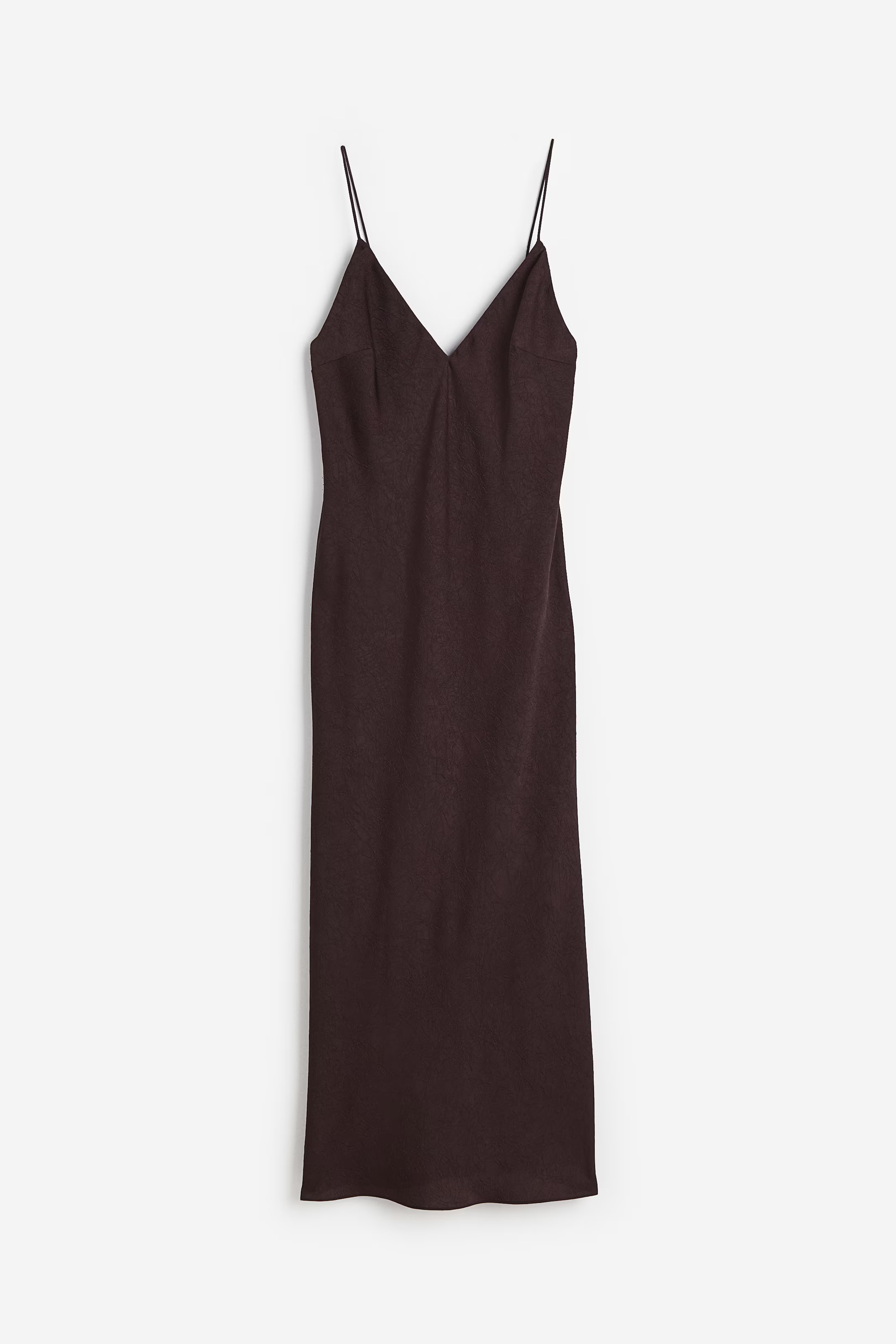 V-neck Slip Dress - V-neck - Sleeveless - Dark brown - Ladies | H&M US | H&M (US + CA)