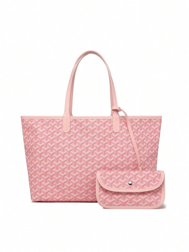 Neue faltbare Umhängetasche mit farbblockigem Diamantdruck, große Kapazität Schultertasche fü... | SHEIN