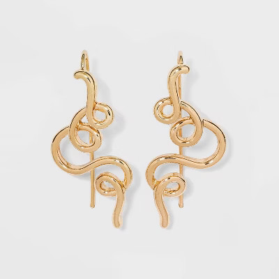 Squiggle Long Earrings - A New Day™ Metallic Gold | Target