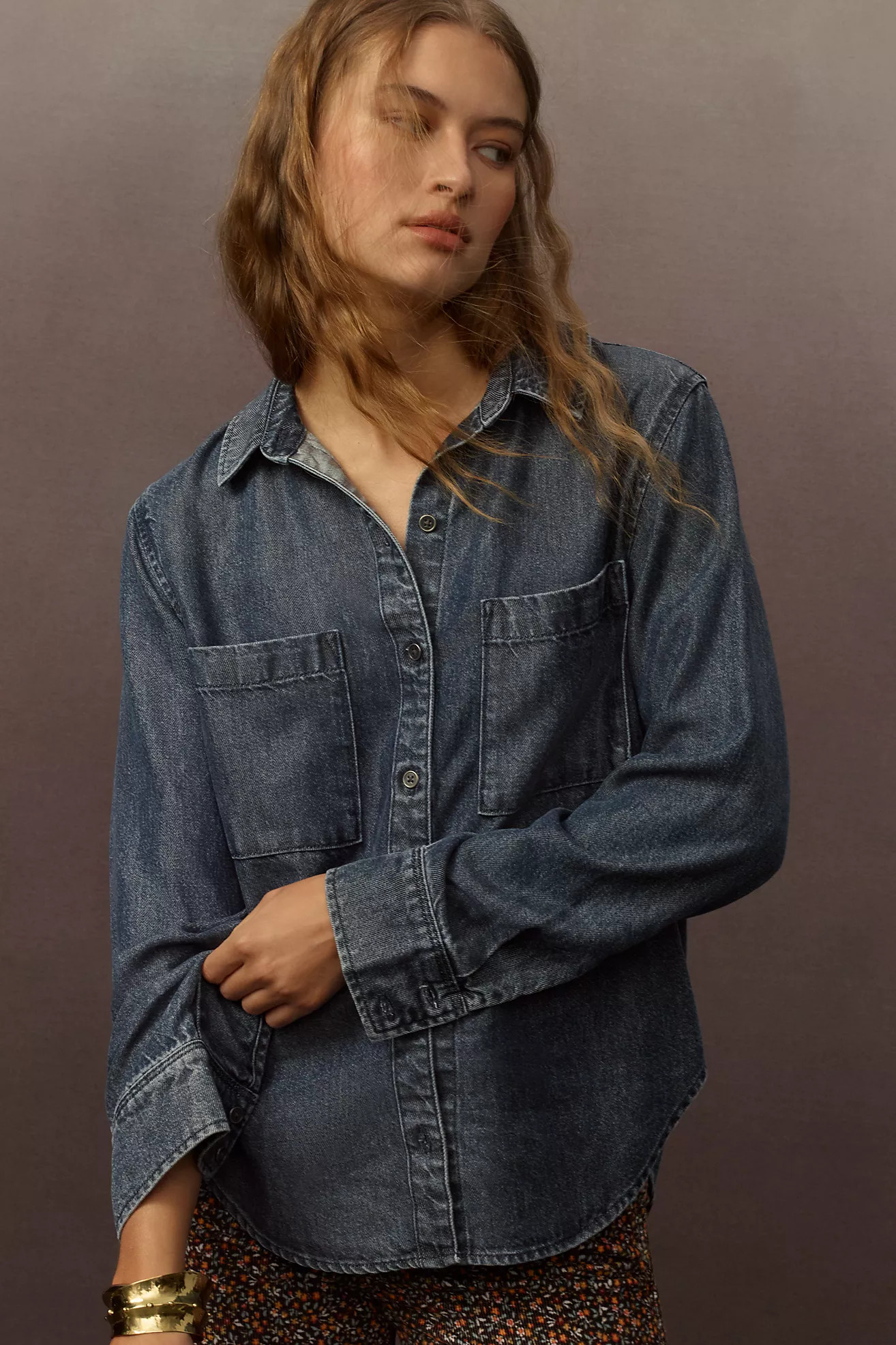 Cloth & Stone Denim Buttondown Shirt | Anthropologie (US)