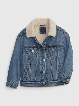 Toddler Sherpa-Lined Denim Jacket with Washwell | Gap (US)