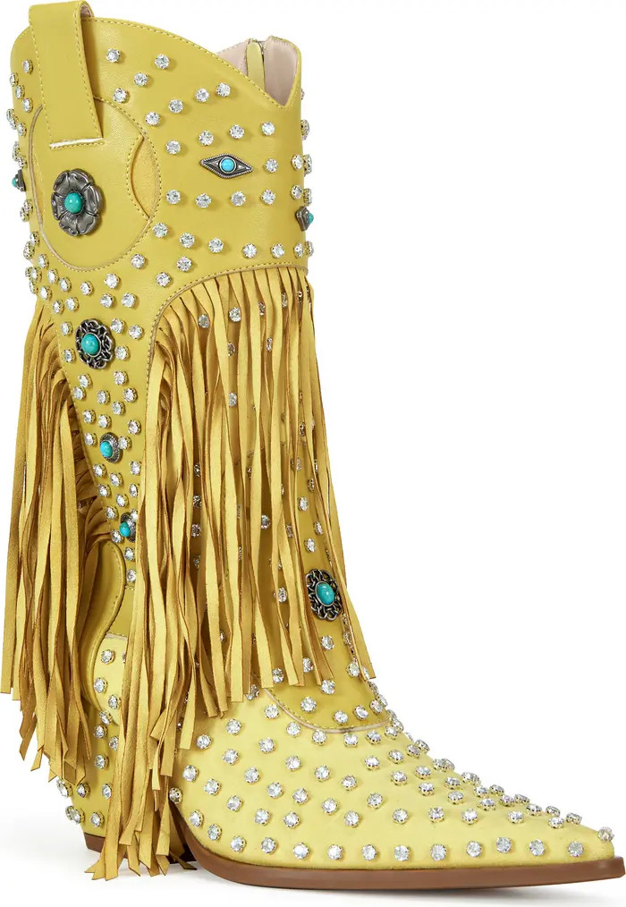 AZALEA WANG Greyson Fringe & Stud Cowboy Boot (Women) | Nordstrom | Nordstrom