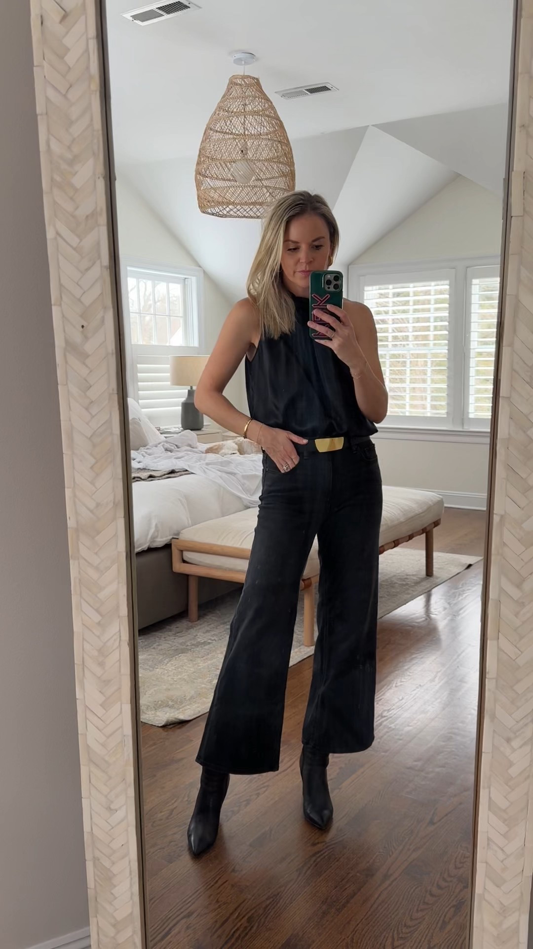 Love a good dressier top and this one is so luxe! 100% washable silk and under $100. 
-size small 
-size 26 jeans, tts. I’m 5’5 wearing the 28” inseam for a cropped fit. 
@onequince #quincepartner

#LTKFindsUnder100 #LTKFindsUnder50