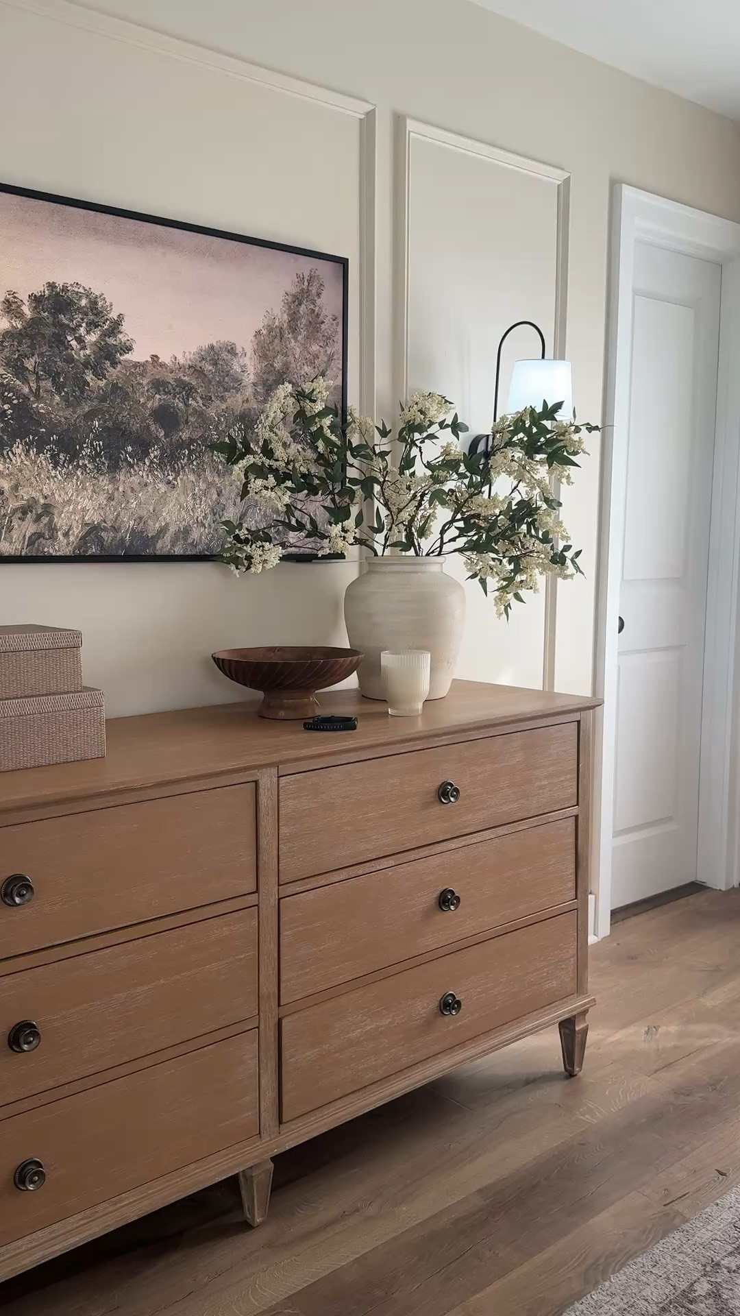 Dresser styling, cordless sconce, wireless sconce, wall decor , dresser, table decor, home decor, shelf decor, faux greenery, faux stems, decorative boxes, decorative bowl

#LTKHome #LTKSaleAlert