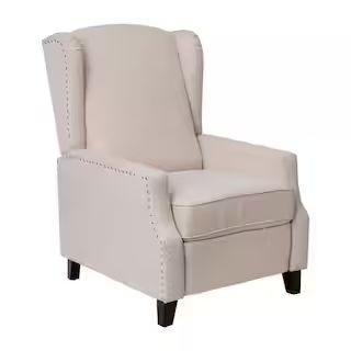 Cream Fabric Slim Push Back Recliner Chair | The Home Depot