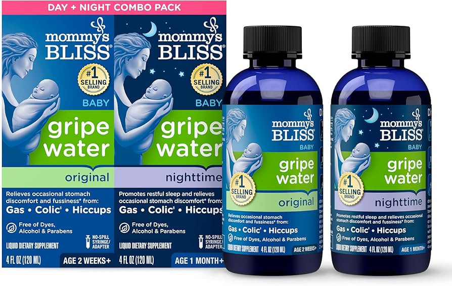 Mommy's Bliss Gripe Water for Babies with Gas, Colic or Stomach Discomfort Day & Night Combo | Amazon (US)