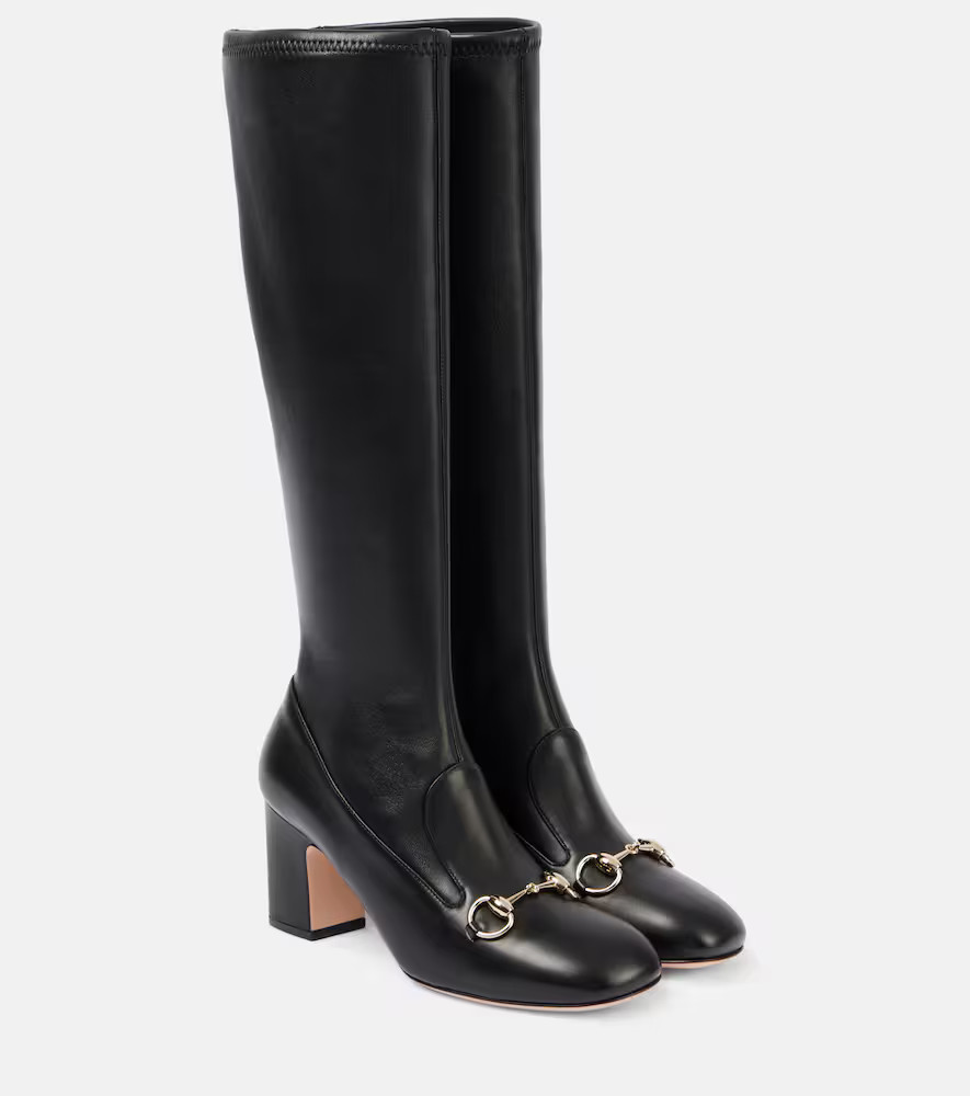 Gucci Horsebit leather knee-high boots | Mytheresa (UK)