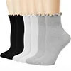 Women's Ruffle Socks,Casual Cute Ankle Socks Breathable Knit Cotton Soft Frilly Crew Socks for Women 6 Pack | Walmart (US)