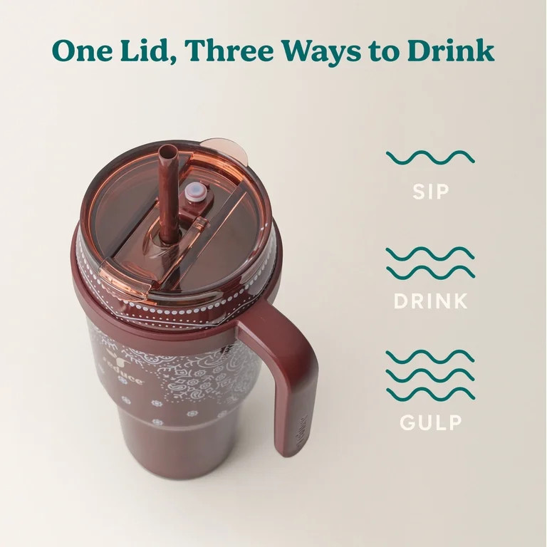 Reduce 40oz Cold1 Travel Mug with Straw and Straw Topper, Lid & Travel Handle, Insulated Stainles... | Walmart (US)