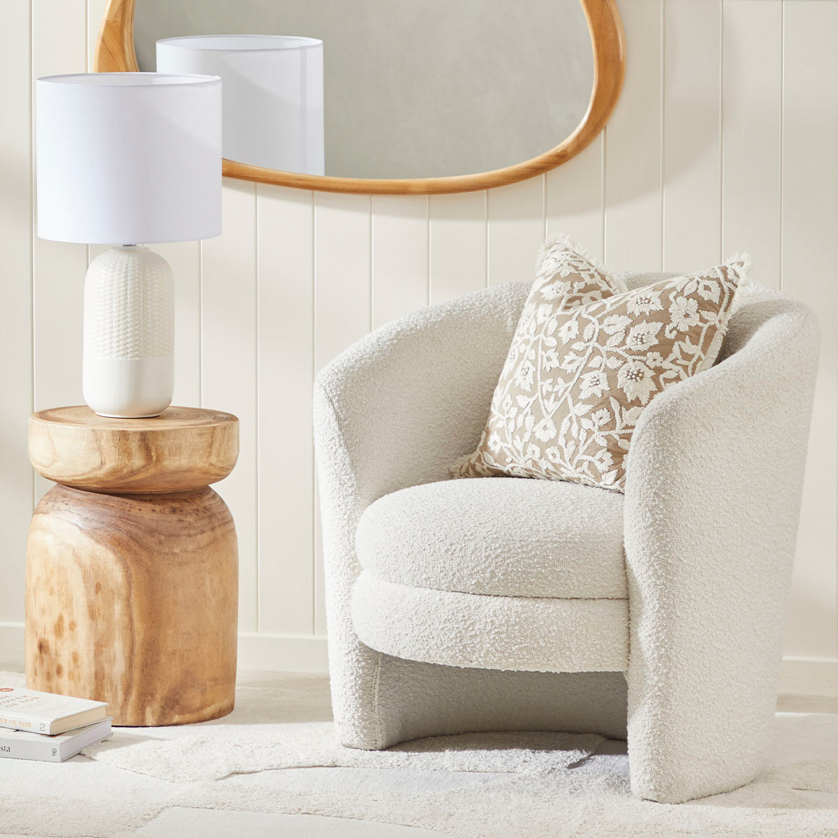 Ava Boucle Occasional Chair [MUSLAVACH23] | Pillow Talk AU