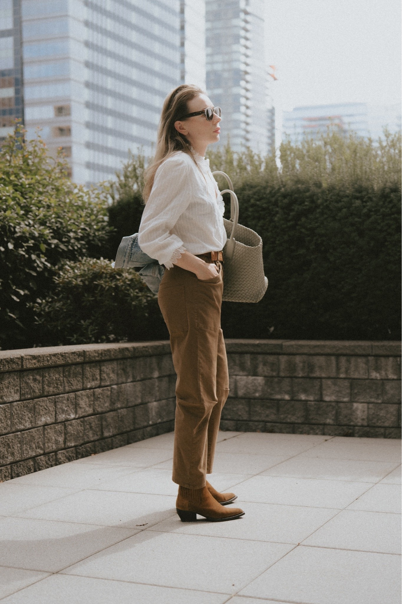 After Ralph Lauren Spring Summer 2027 show I’m all about lace.
Styling @Lily Studio cotton lace blouse with Nili Lotan Shon Pants, Golden Goose Debbie boots, Bottega Veneta Cabat tote & Levi’s 90s denim trucker jacket.

#LTKWorkwear #LTKSeasonal #LTKootd