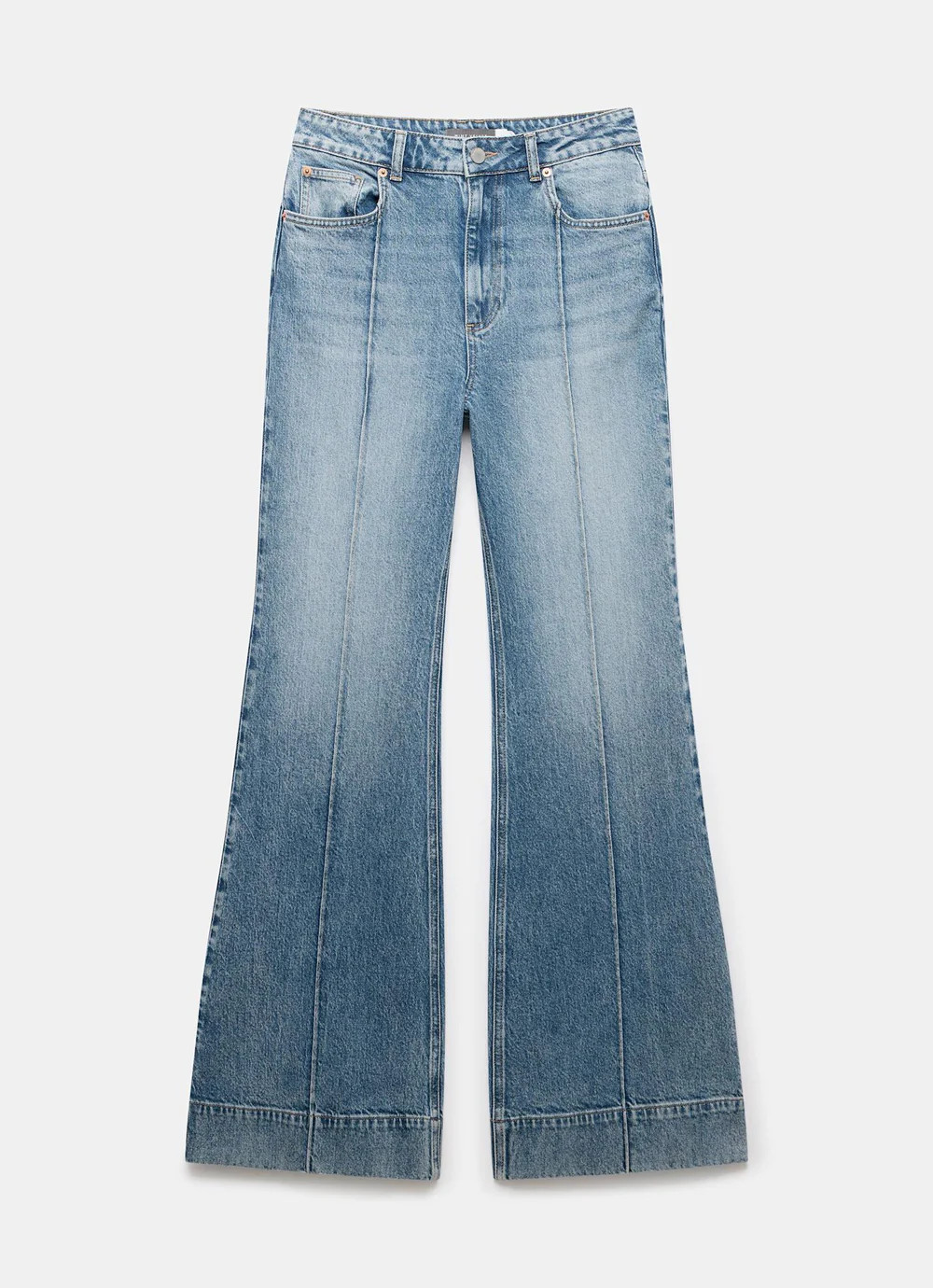 Mid Indigo Flared Jeans | Mint Velvet