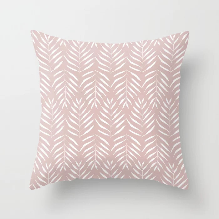 Palms pattern pink pastel Throw Pillow | Society6