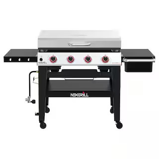 Nexgrill Daytona 4-Burner Propane Gas Grill 36 in. Flat Top Griddle in Black with Stainless Steel... | The Home Depot