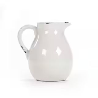 Zentique Distressed Crackle White Large Decorative Pitcher Vase-6728L A369 - The Home Depot | The Home Depot