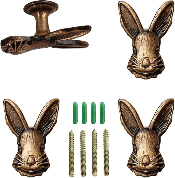 Rabbit Coat Hooks, Decorative Wall Hooks Rack Hangers for Hanging Hats Jacket Bags Closets Towels... | Amazon (US)