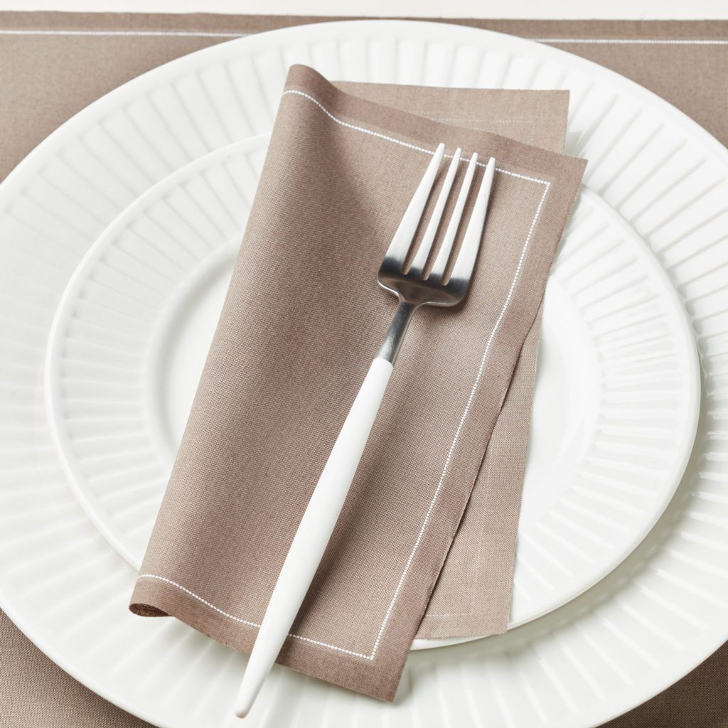 Taupe Cotton Luncheon Napkins 25 Units | MY DRAP