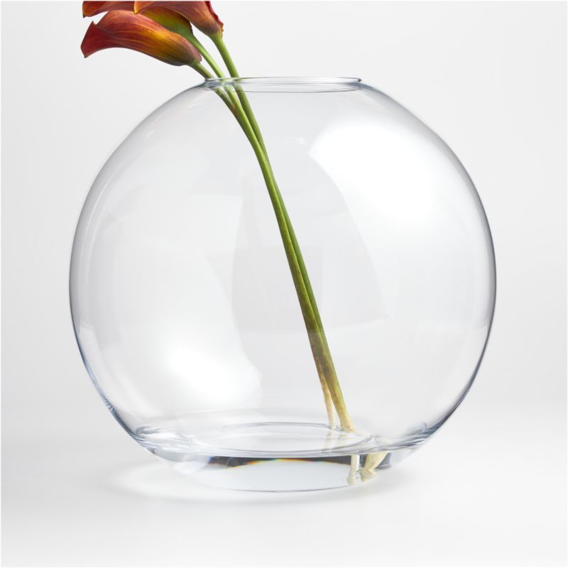 Paloma Round Clear Glass Vase 14" | Crate & Barrel | Crate & Barrel