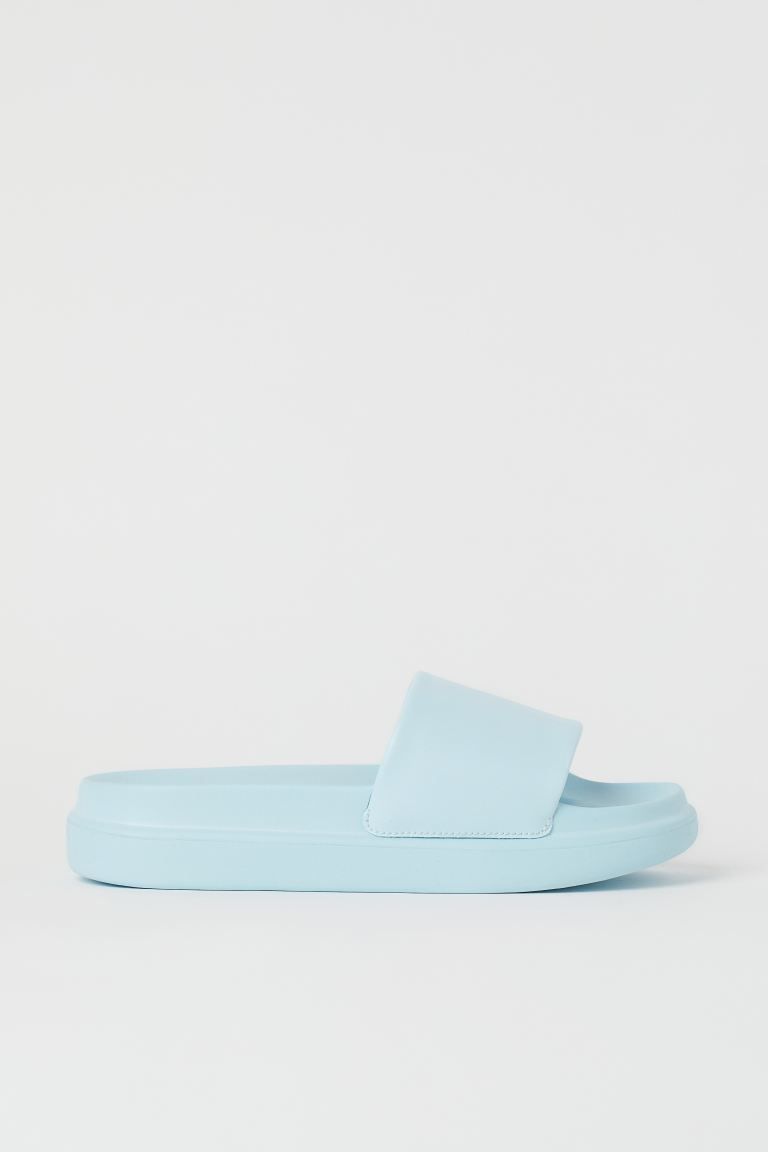Platform pool shoes with a wide foot strap in faux leather. Molded soles with fluted base. Sole t... | H&M (US + CA)