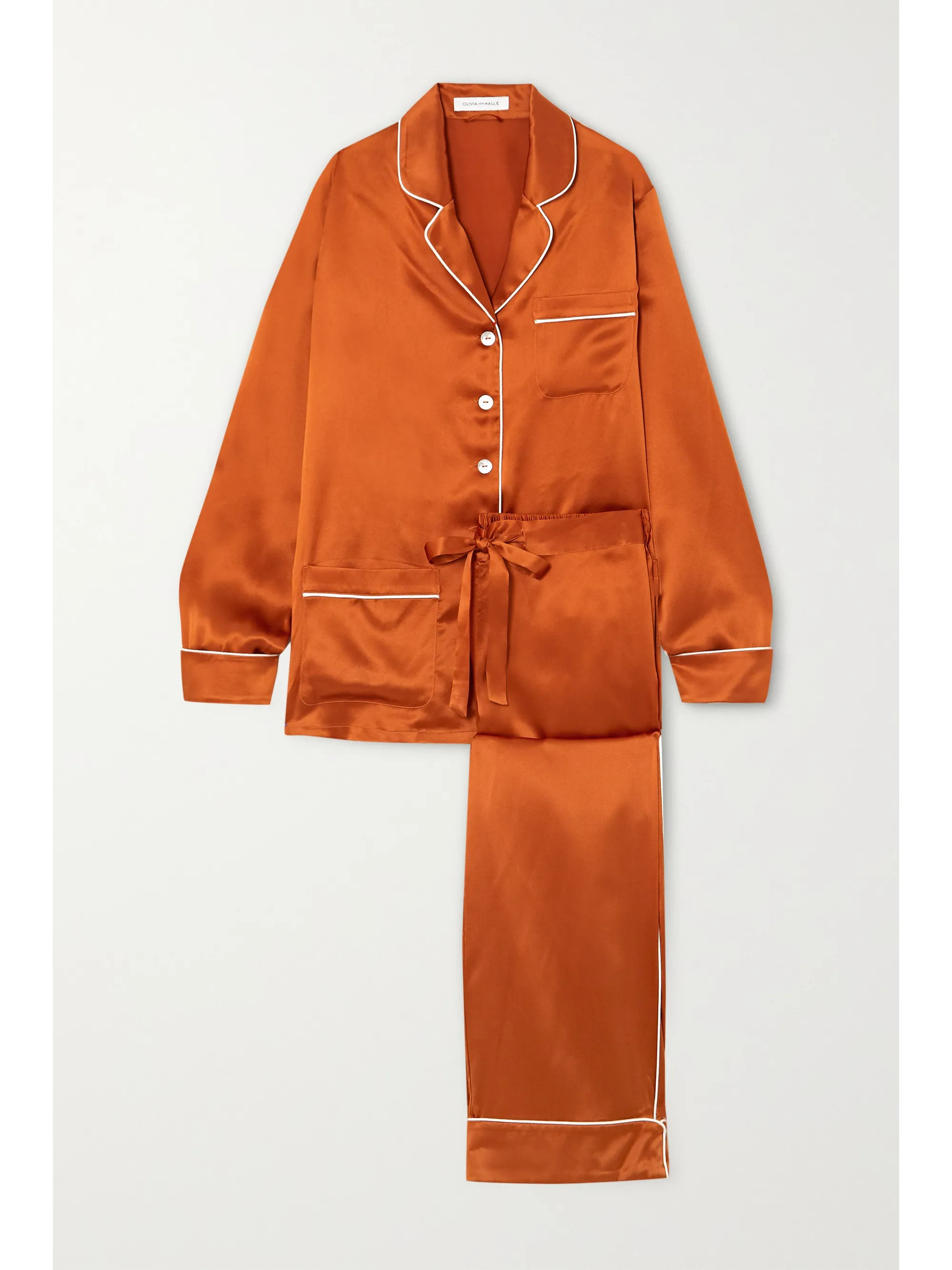 Olivia von HalleCoco silk-satin pajama set | NET-A-PORTER (US)