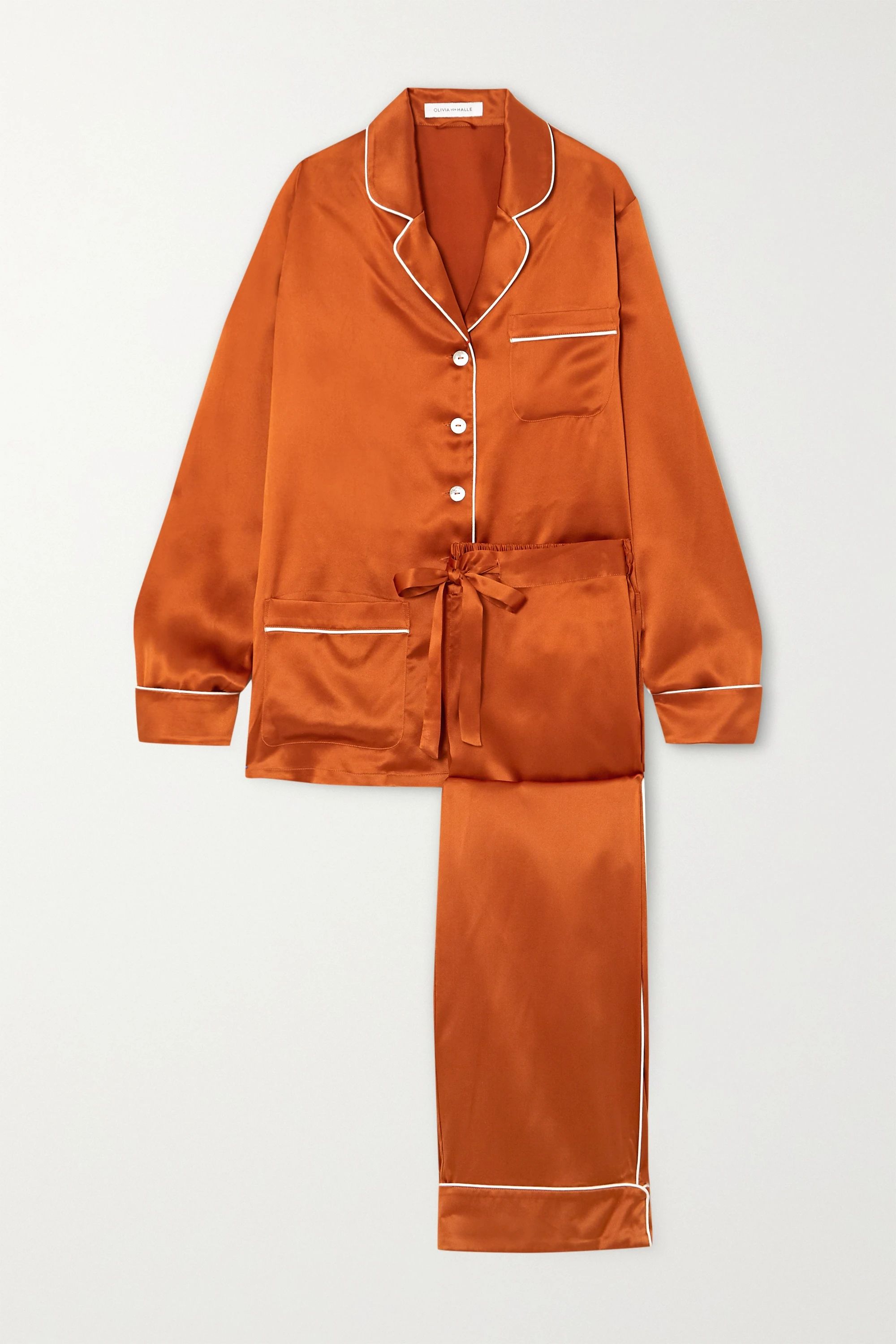 Olivia von HalleCoco silk-satin pajama set | NET-A-PORTER (US)