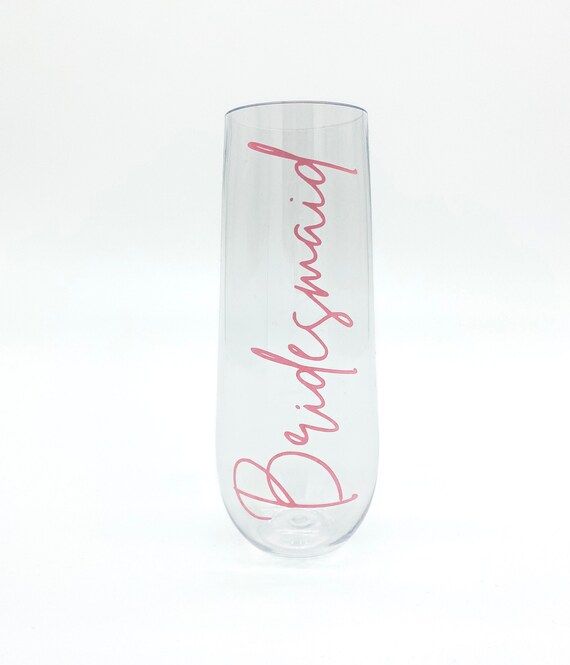 Personalized Plastic Champagne Flute  Bridesmaid Proposal - Etsy | Etsy (US)