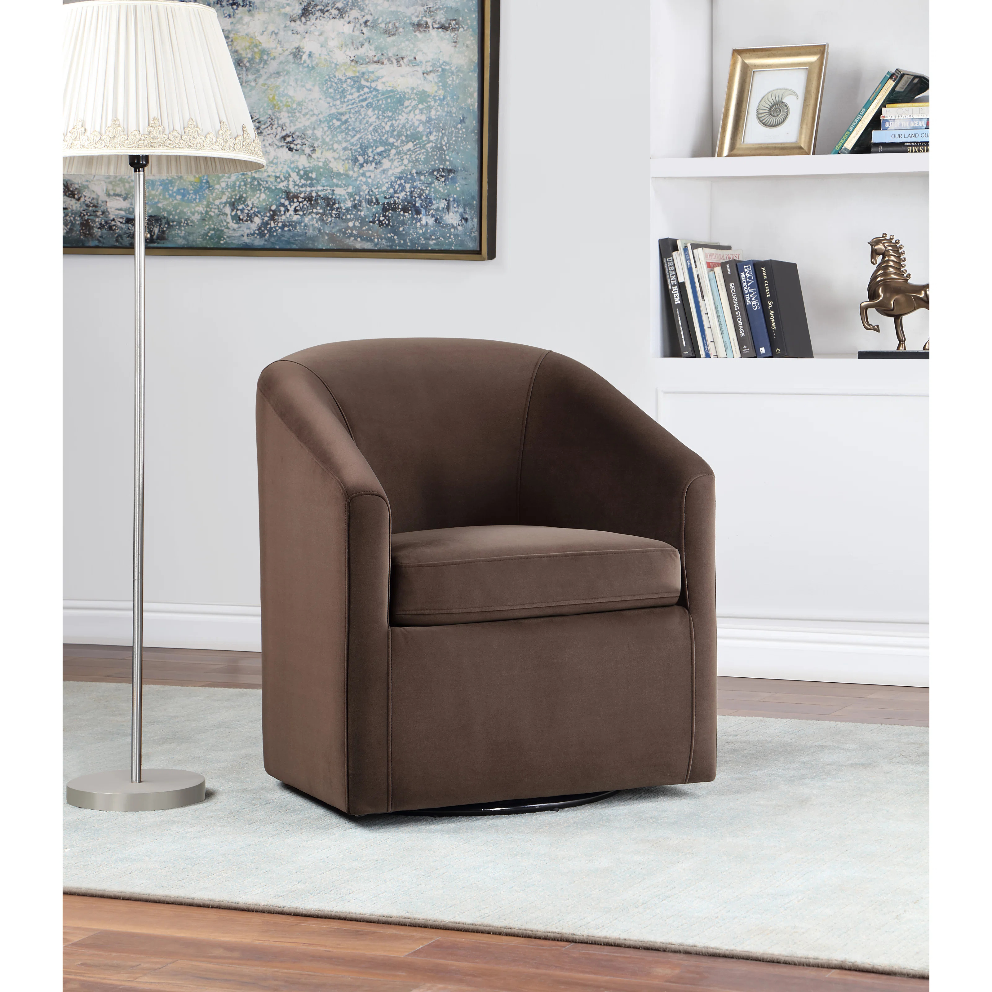 Wade Logan® Biatris Velvet Swivel Barrel Chair  & Reviews | Wayfair | Wayfair North America