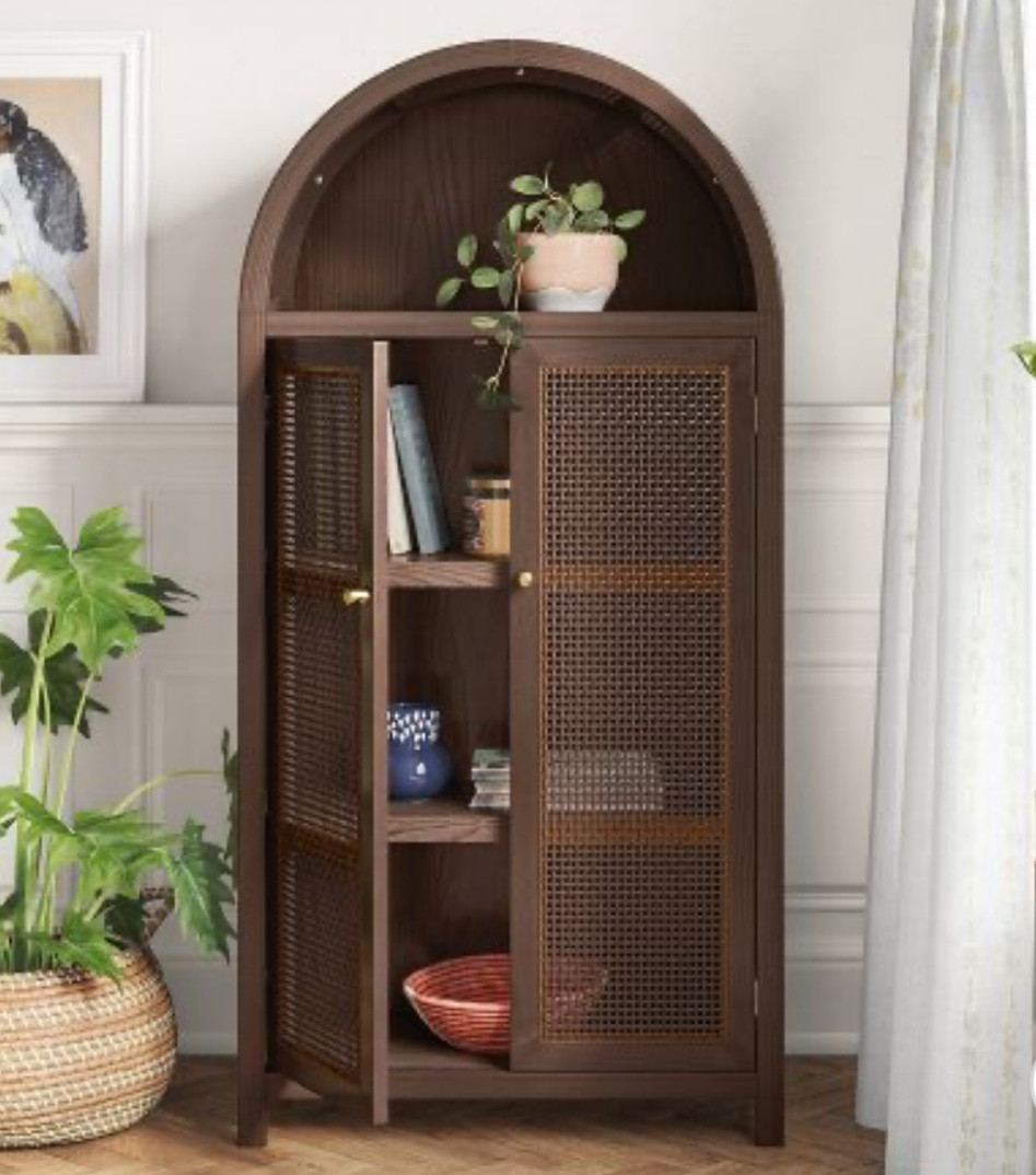Woven Arched Brown Cabinet - LTK on Wood curated …