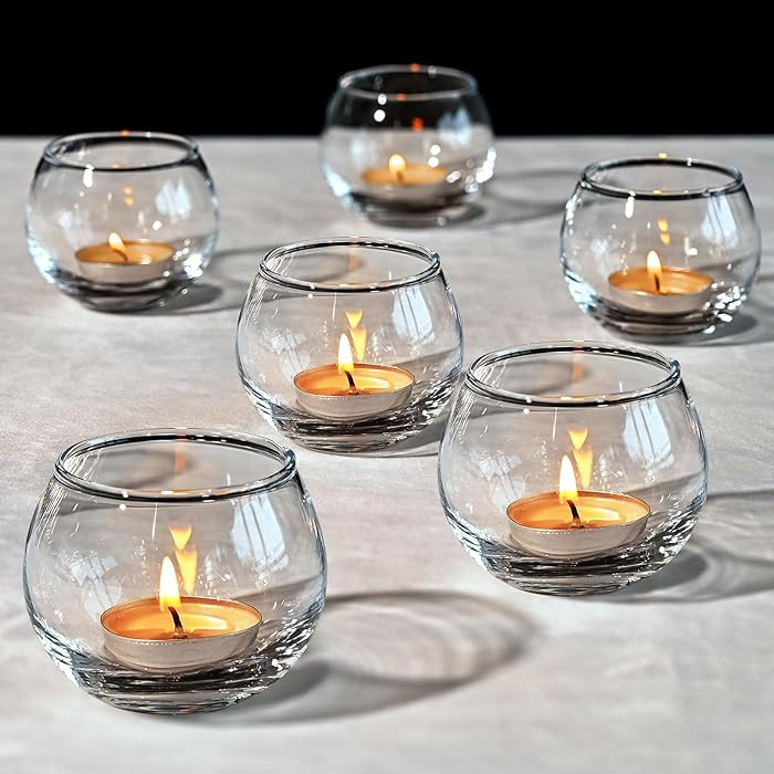 Candle Holder, Glass Candle Holder, Transparent Votive Candle Holders, Can be Used for Engagement... | Amazon (US)