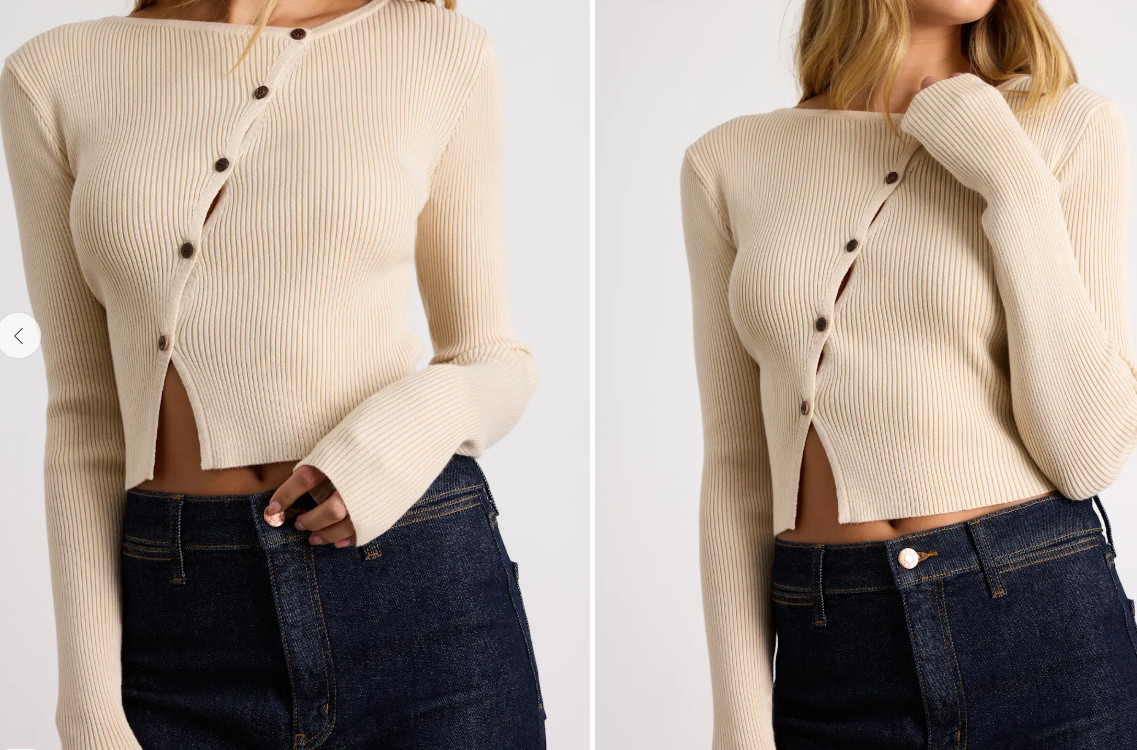 Paxlynn Beige Ribbed Asymmetrical Cardigan Top
Lulus WOMENS CASUAL knit top trendy running errands lunch with friends cozy neutrals 

 