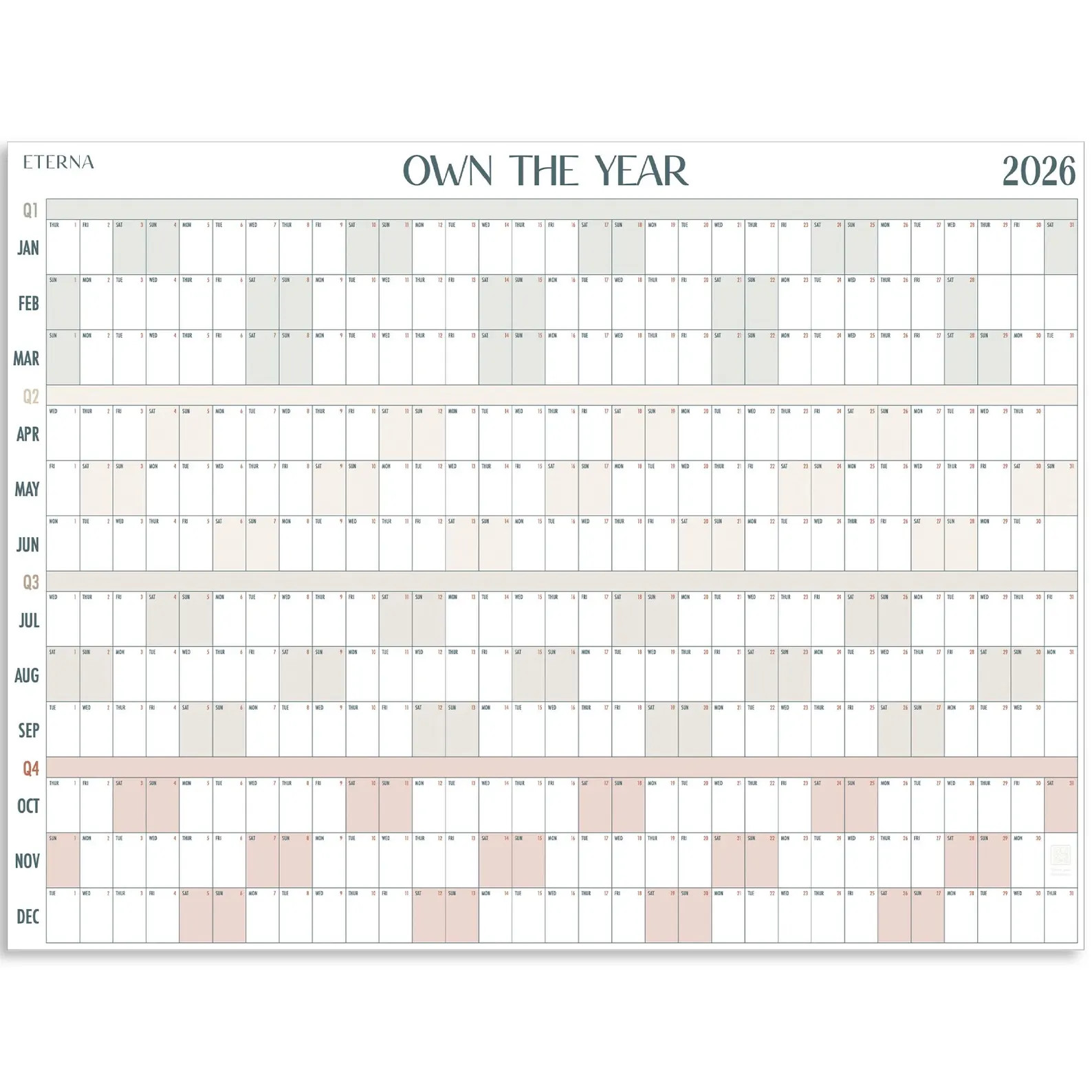 2026 Giant Wall Calendar, 4ft x 3ft Full Year Dry Erase Planner | Etsy (US)